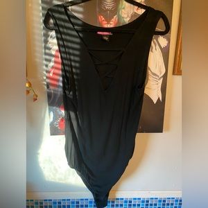 Low cut black bodysuit